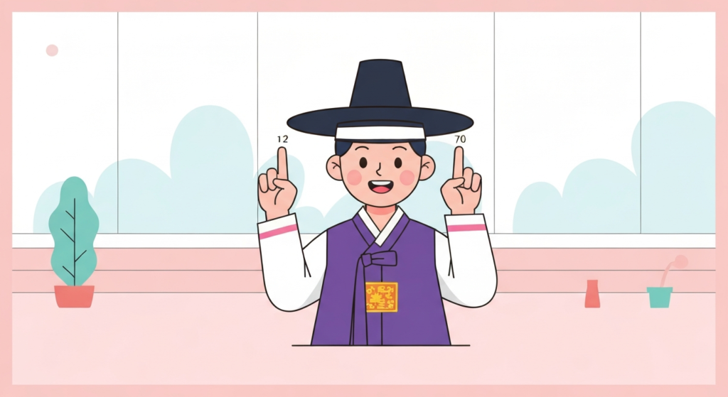 count in Korean - Korean language learning illustration