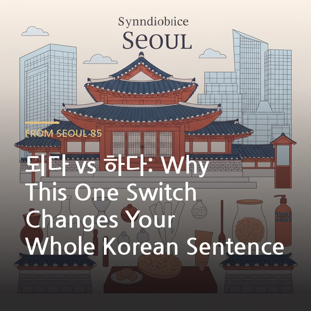 되다 vs 하다 Korean - Korean language learning illustration