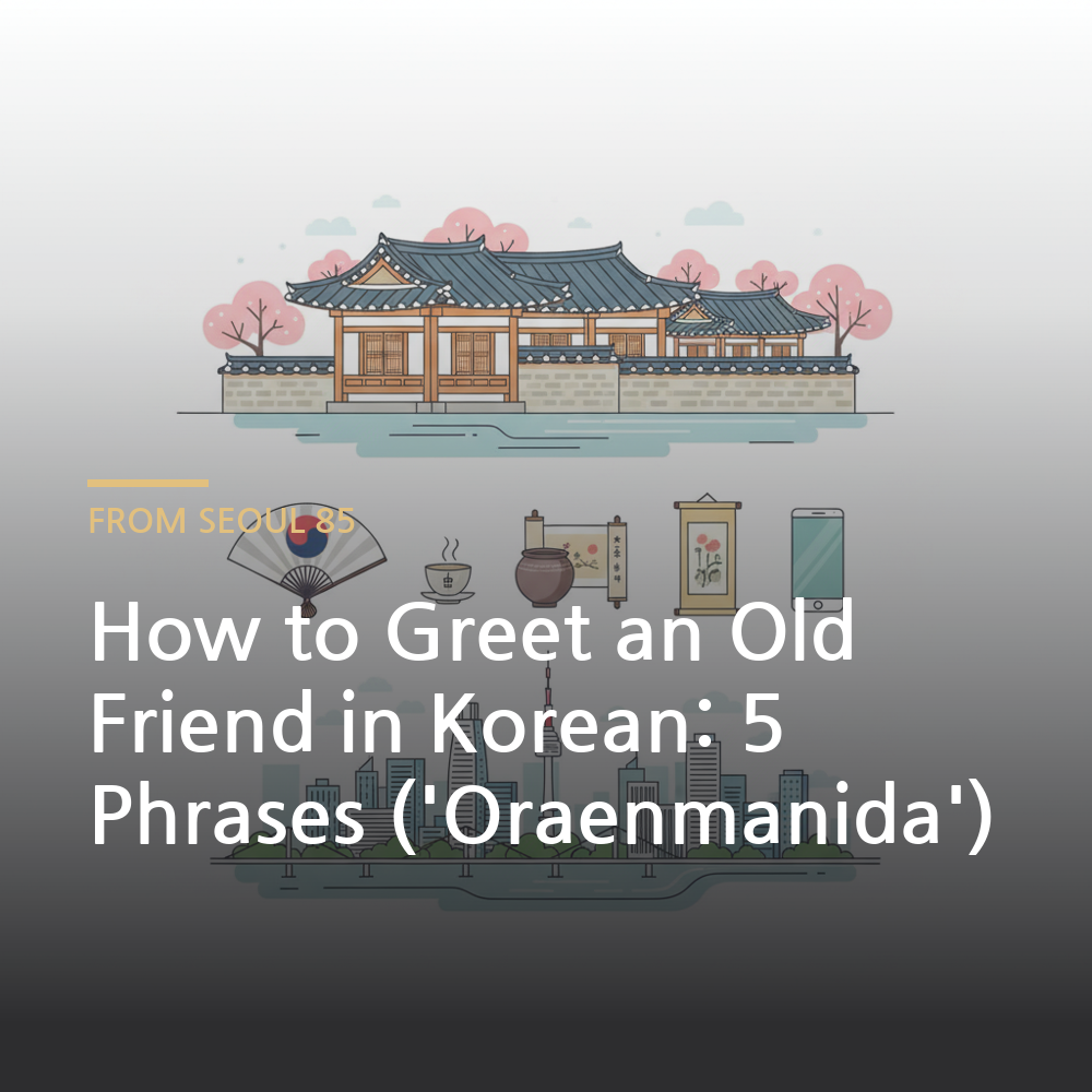 how to greet an old friend in Korean - Korean language learning illustration