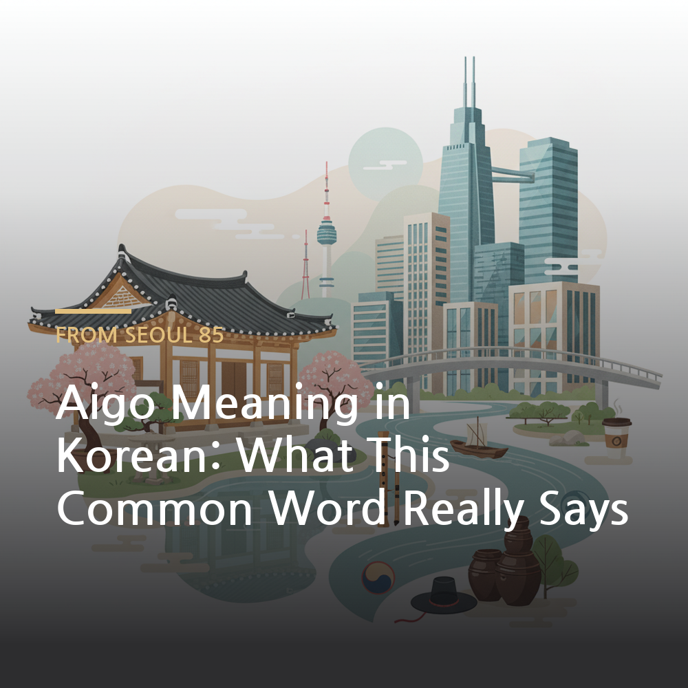 aigo meaning - Korean language learning illustration