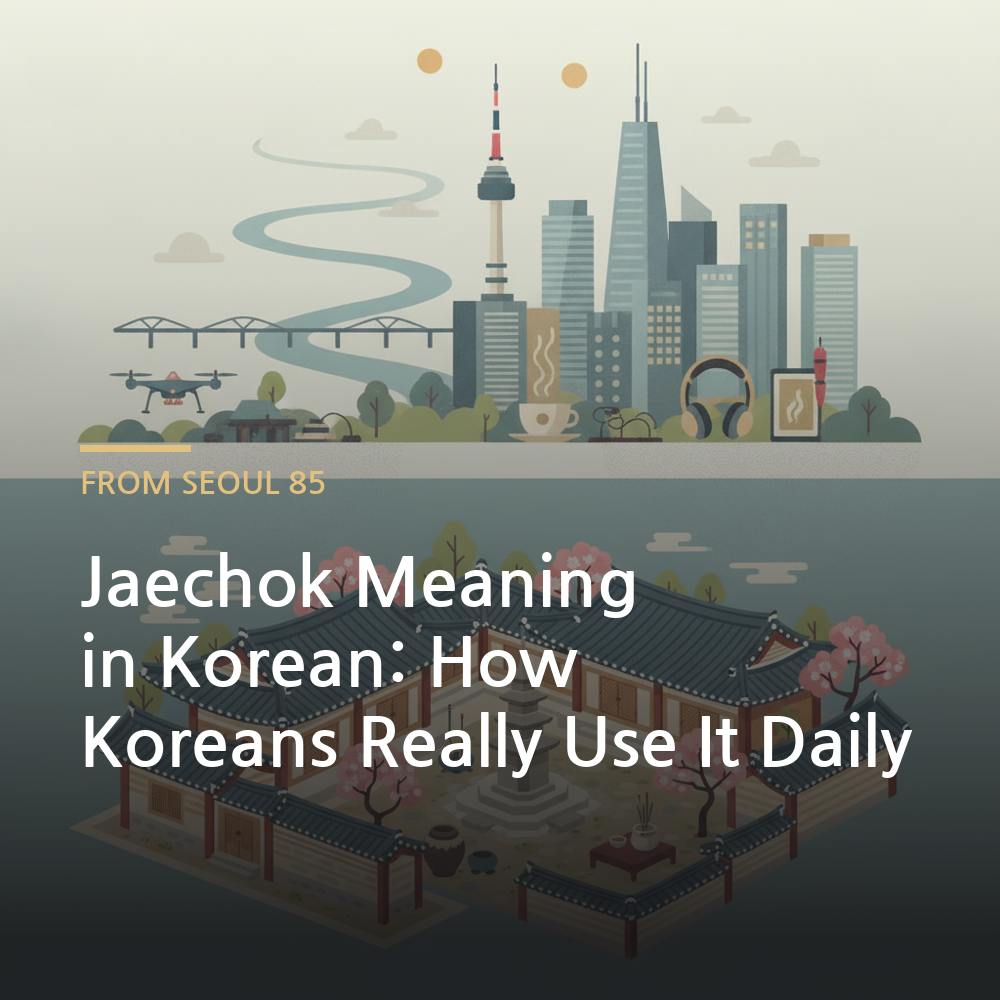 jaechok meaning - Korean language learning illustration